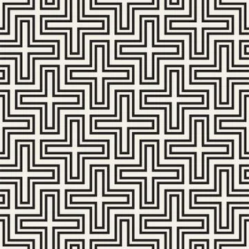 Vector seamless cross tiling pattern. Modern stylish geometric lattice textur Illustrazione stock