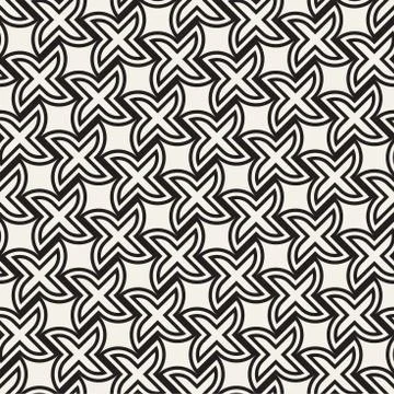 Vector seamless cross tiling pattern. Modern stylish geometric lattice textur Stock-Illustration