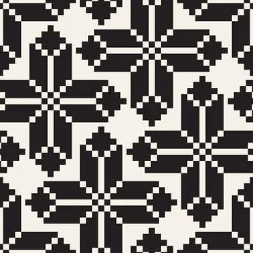 Vector seamless cross tiling pattern. Modern stylish geometric lattice textur 스톡 일러스트