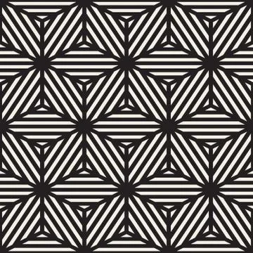 Vector Seamless Cube Shape Stripe Lines Geometric Pattern 스톡 일러스트