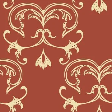 Vector seamless curl pattern in the form of stylized leaves. Stock Illustration