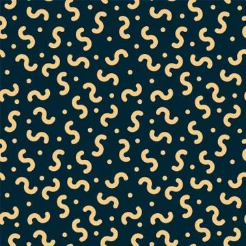 Vector seamless curly pattern - memphis style, fashion 80s - 90s. Vintage trendy Illustrazione stock