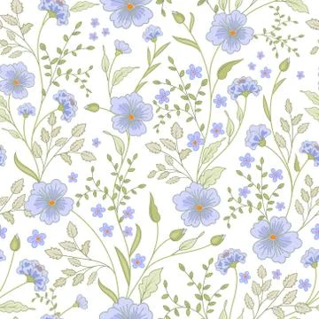 Vector seamless cute little flower pattern Illustrazione stock