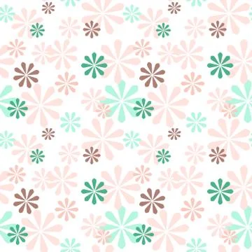 Vector seamless cute minimalistic delicate floral pattern. Stock Illustration