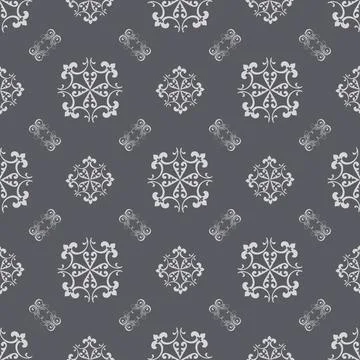 Vector seamless damask wallpaper pattern. Stock Illustration