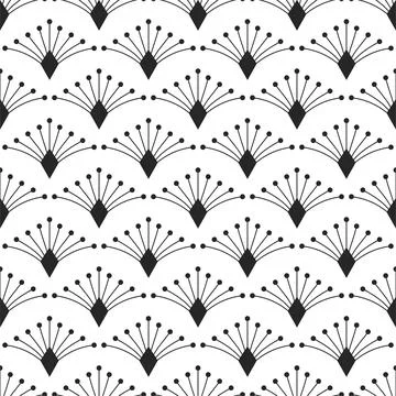 Vector seamless decorative black and white pattern. Geometric ornamental luxury 库存插图