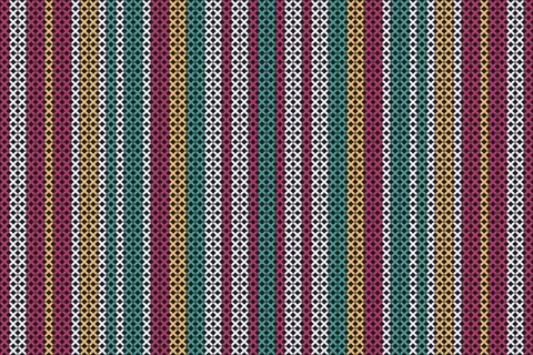 Vector seamless decorative ethnic pattern colorful geometric knitting Stock Illustration