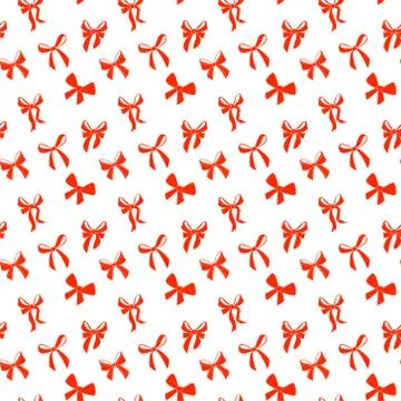 Vector seamless decorative pattern with bows. Stock Illustration