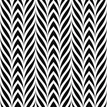Vector seamless decorative pattern. Curve striped black and white texture Illustrazione stock