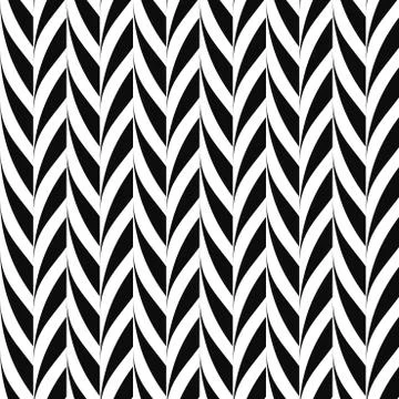Vector seamless decorative pattern. Weave striped black and white texture Stock Illustration