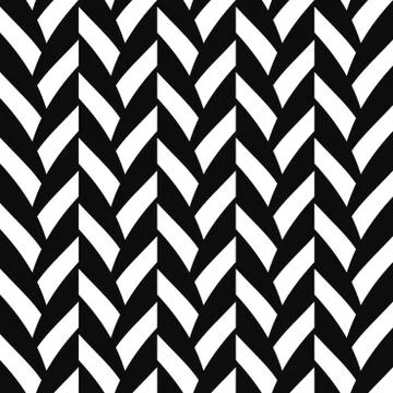 Vector seamless decorative pattern. Weave striped black and white texture Stock Illustration