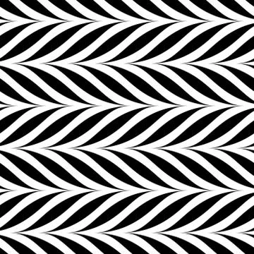 Vector seamless decorative pattern. Weave striped black and white texture Stock Illustration