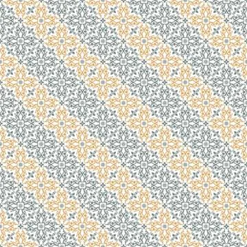 Vector seamless diagonal pattern with art ornament for design Stock Illustration