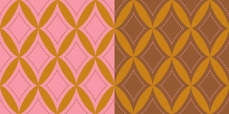 Vector seamless diamond pattern in retro circus style. Set of vintage harle.. Illustrazione stock