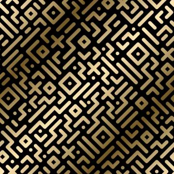 Vector seamless digital luxury pattern - creative geometric background. Gold Stock Illustration