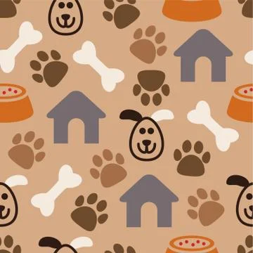 Vector seamless dog pattern Stock Illustration
