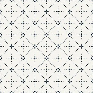 Vector seamless dotted pattern - geometric monochrome texture. Minimalistic Ilustração Stock