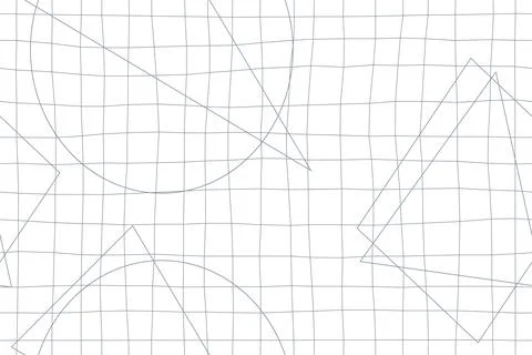 Vector seamless drawing geometry pattern. Grid striped white background with Illustrazione stock