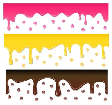 Vector seamless drips Vector seamless drips isolated on white background, ... Stock Photos