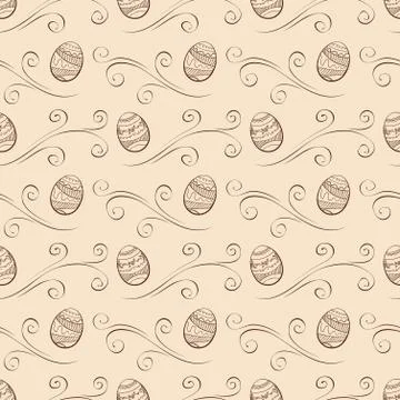 Vector. seamless easter background with eggs Stock Illustration