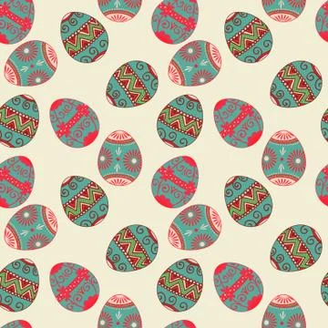 Vector seamless Easter eggs pattern background. Elegant texture for your desi Illustrazione stock