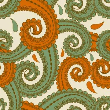 Vector seamless eastern style paisley background Illustrazione stock