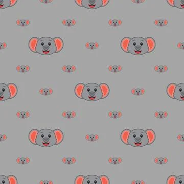 Vector seamless elephant pattern Stock Illustration