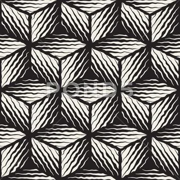 Vector Seamless Enagraving Geometric Pattern 库存插图