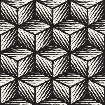 Vector Seamless Enagraving Geometric Pattern Stock Illustration
