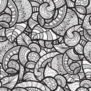 Vector seamless ethnic doodle pattern Stock Illustration