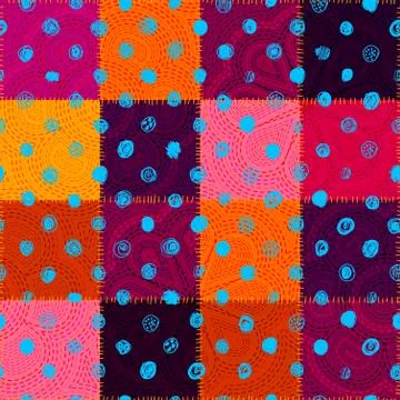 Vector seamless ethnic patchwork pattern Stock Illustration