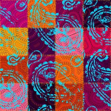 Vector seamless ethnic patchwork pattern Stock Illustration