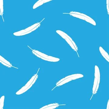 Vector seamless feathers pattern Stock Illustration