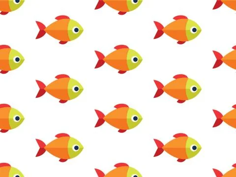 Vector seamless fish pattern. Ocean or aquarium background Stock Illustration