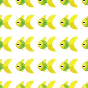 Vector seamless fish pattern. Ocean or aquarium background Stock Illustration
