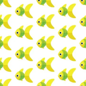 Vector seamless fish pattern. Ocean or aquarium background Stock Illustration