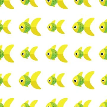 Vector seamless fish pattern. Ocean or aquarium background Stock Illustration