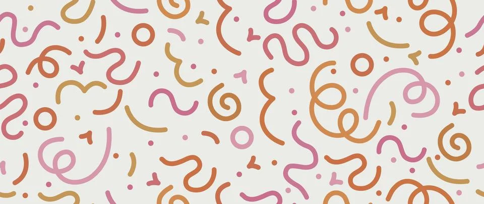 Vector seamless flat background. Colorful beautiful shapes. Minimalist cartoon Illustrazione stock