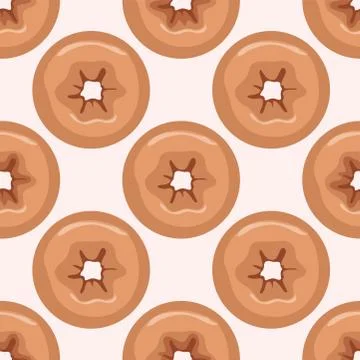 Vector seamless flat style donut background Illustrazione stock