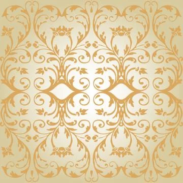 Vector seamless floral abstract background beige Stock Illustration