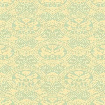 Vector seamless floral antique pattern with interlacing ribbons Illustrazione stock