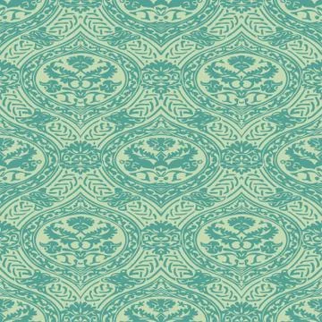 Vector seamless floral antique pattern with interlacing ribbons Stock Illustration