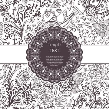 Vector seamless floral background. background with flowers, vintage label des Stock Illustration