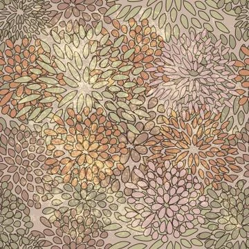 Vector seamless floral background on grunge background Stock Illustration