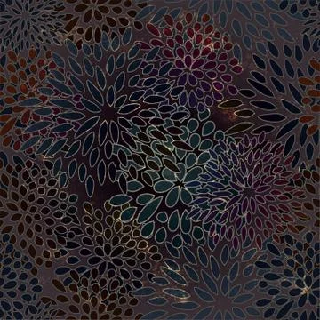 Vector seamless floral background on grunge background Stock Illustration