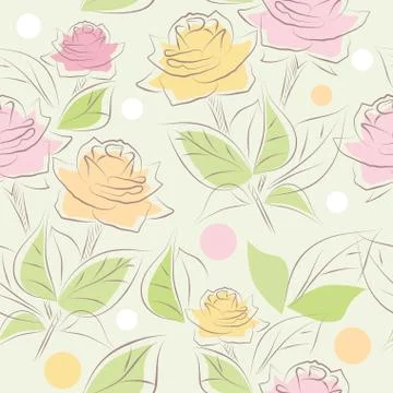Vector seamless floral background Stock Illustration