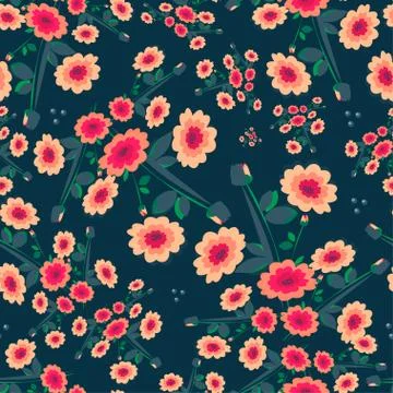 Vector seamless floral background Stock Illustration