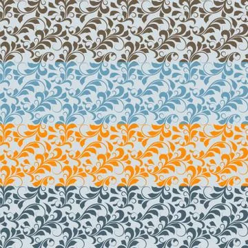 Vector seamless  floral borders Stock Illustration