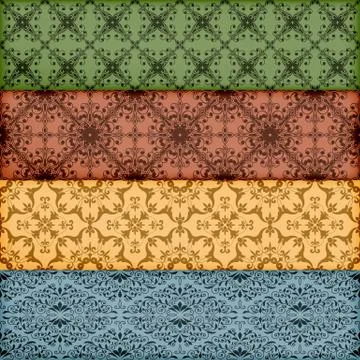 Vector seamless  floral borders Stock Illustration