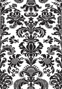 Vector seamless floral damask pattern Stock Illustration